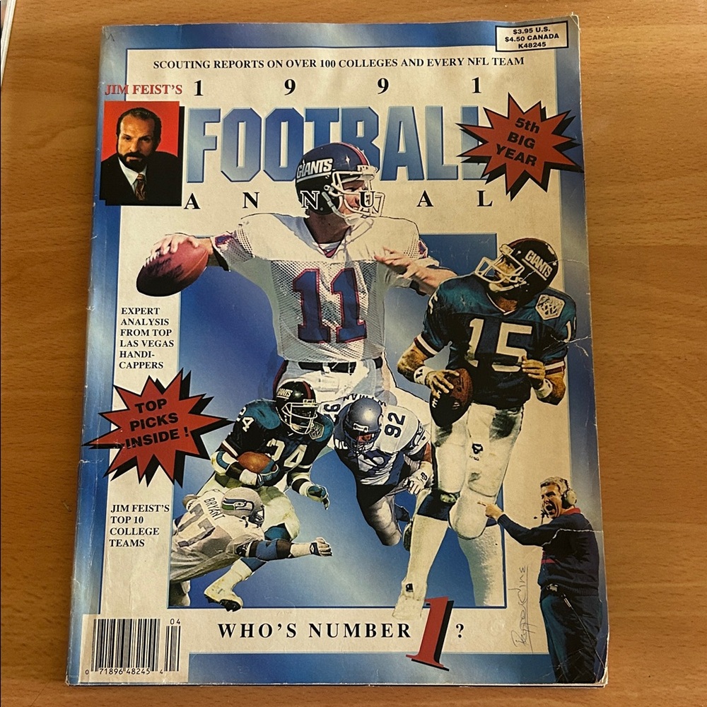 1991 Jim Feist’s Football Annual Magazine VTG Rare Edition Hard To Find